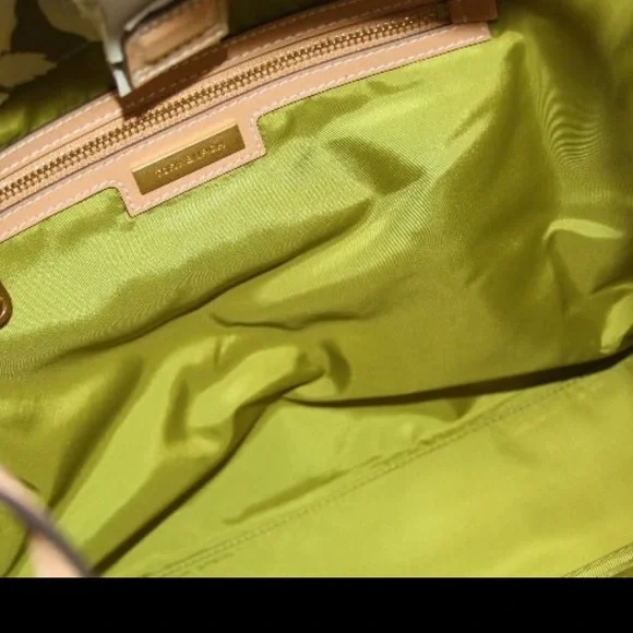 NWT Tory Burch 151611 Ella Nylon Floral Tote Green Bold Flower Large Logo Bag - Picture 8 of 8